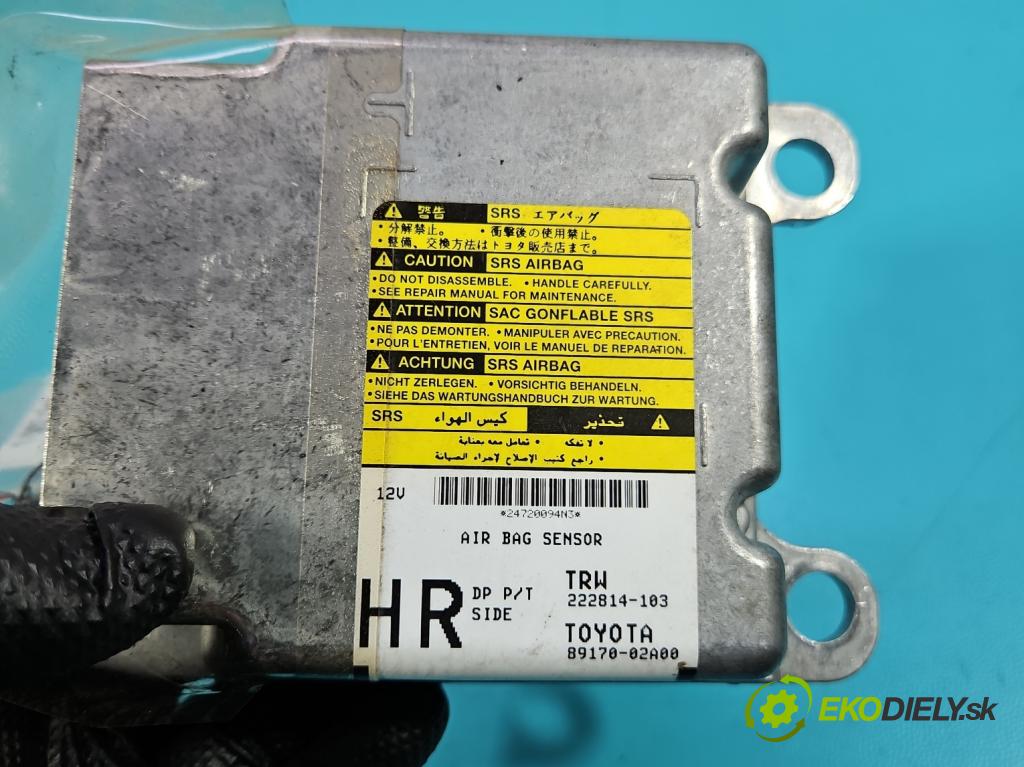 Toyota Auris I 2006-2013 1.3 16V 99 HP manual 73 kW 1329 cm3 5- riadiaca jednotka vankúše: 89170-02A00