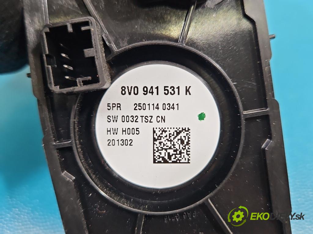 Audi A3 8V 2013-2020 1.8 TFSI 179KM automatic 132 kW 1798 cm3 4- prepínač světla: na doska: 8V0941531K