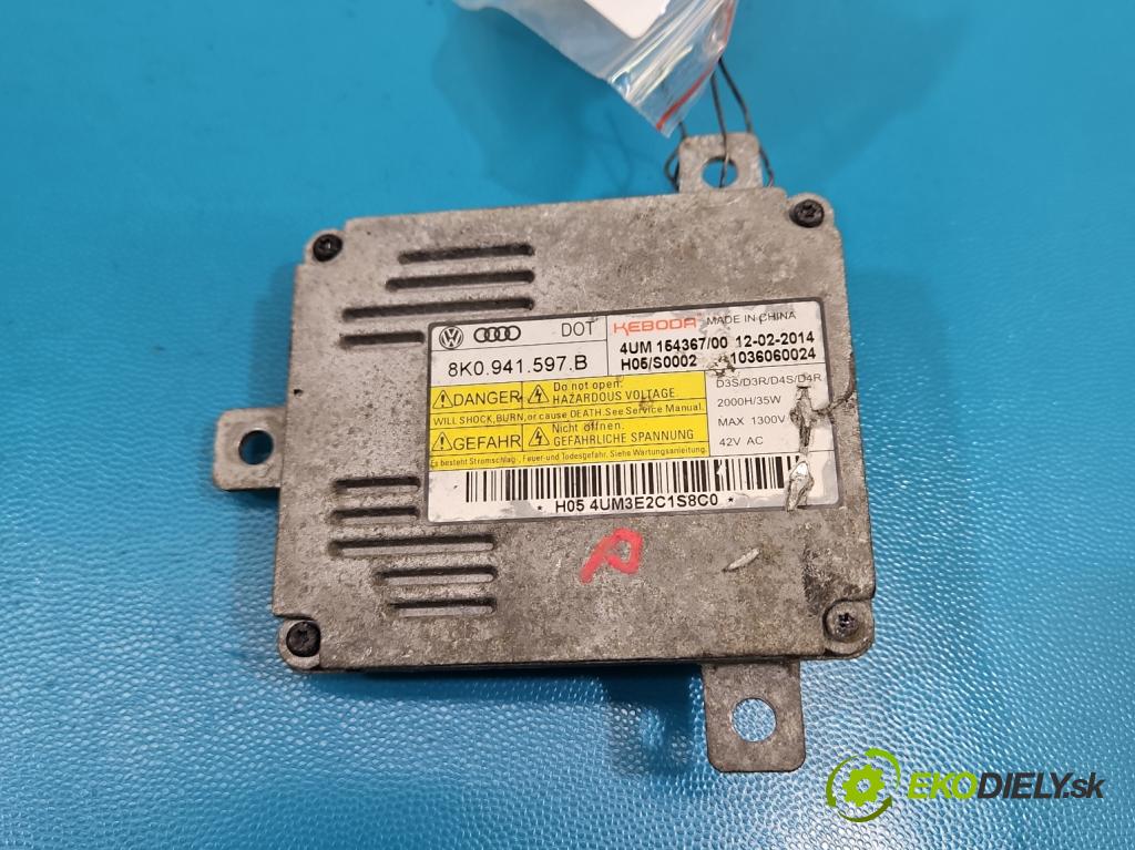 Audi A3 8V 2013-2020 1.8 TFSI 179KM automatic 132 kW 1798 cm3 4- střídač: xenon 8K0941597B (Riadiaca jednotka xenónu)