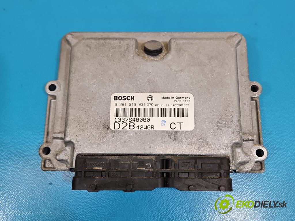Citroen Jumper I 1994-2006 2.8 hdi 128 HP manual 94 kW 2800 cm3 5- riadiaca jednotka motora 0281010931