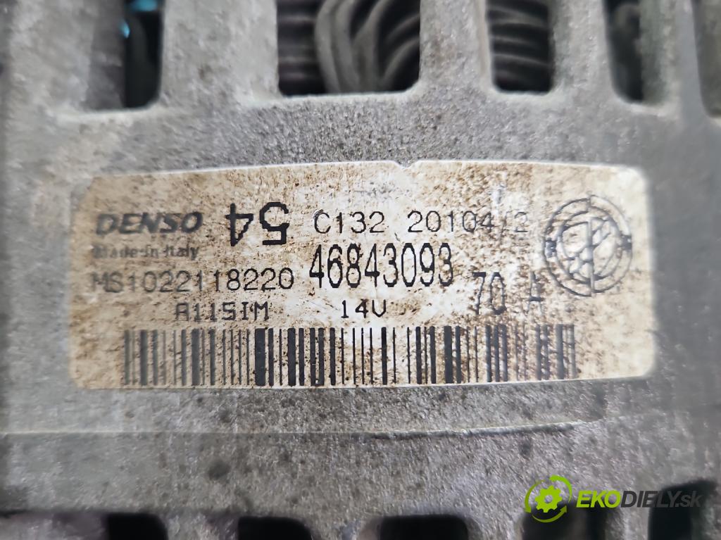 Fiat Panda II 2003-2012 1.2 8V 60 HP manual 44 kW 1242 cm3 5- Alternator 46843093 (Alternátor)