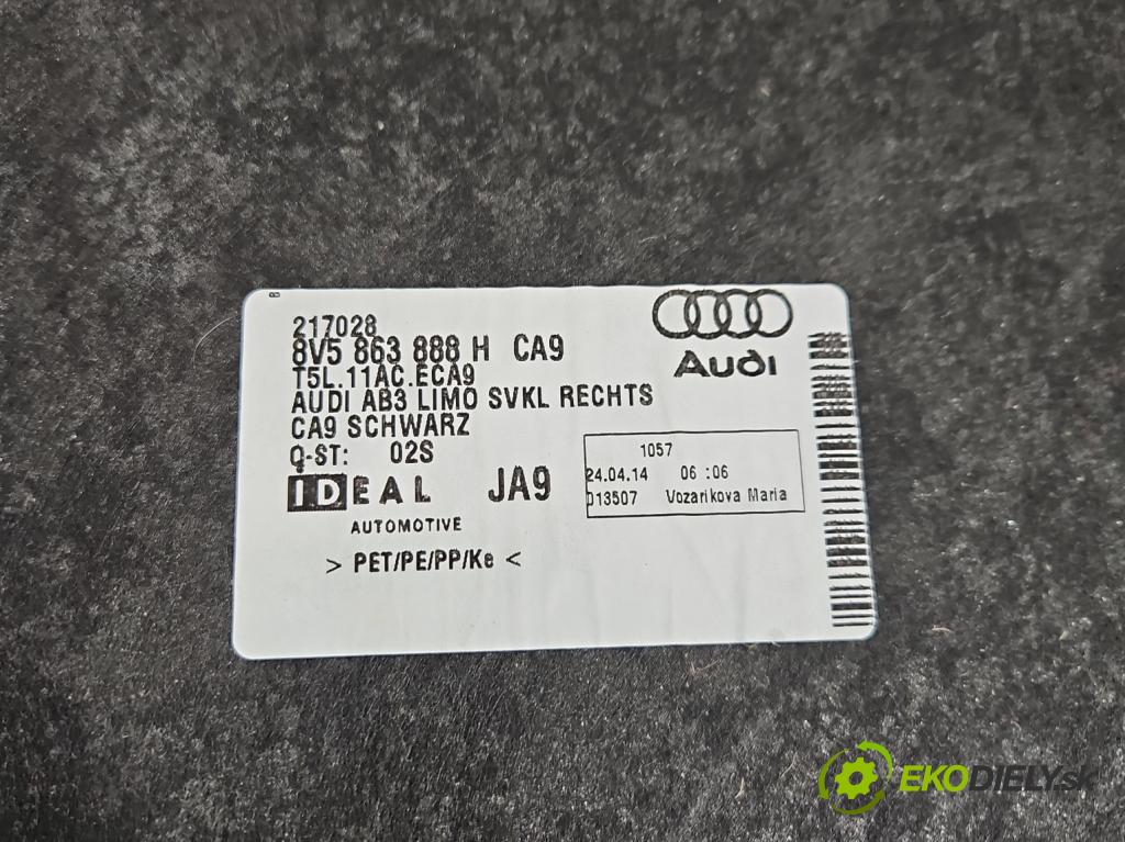 Audi A3 8V 2013-2020 1.8 TFSI 179KM automatic 132 kW 1798 cm3 4- Tapacír: kufra: pravé 8V5863888H
