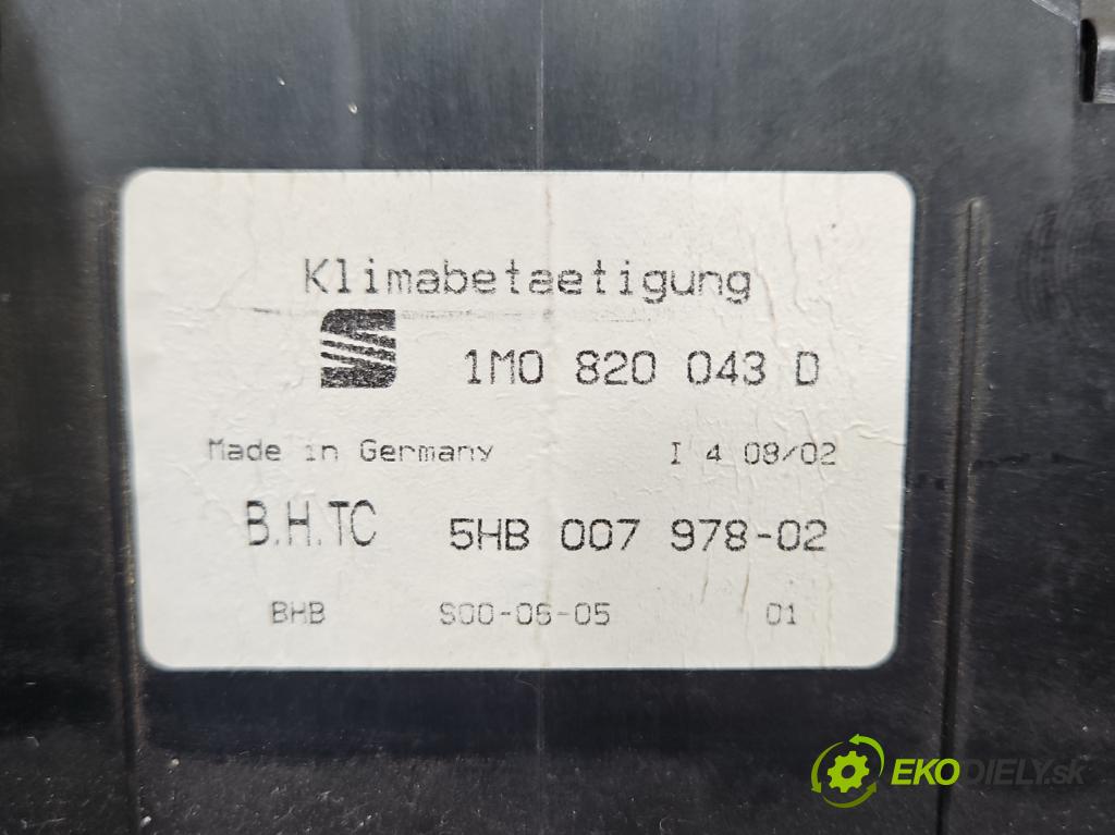 Seat Toledo II 1998-2004 1.8 20V 125 HP manual 92 kW 1781 cm3 4- panel kúrenia 1M0820043D