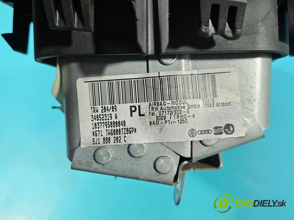Skoda Fabia II 2007-2014 1.4 tdi 69KM manual 51 kW 1422 cm3 5- airbag vzduch: spolujezdce: 5J1880202C (Airbag)