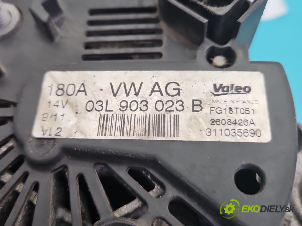 Vw Passat B7 2010-2014 2.0 tdi 140 HP automatic 103 kW 1968 cm3 5- Alternator 03L903023B (Alternátor)