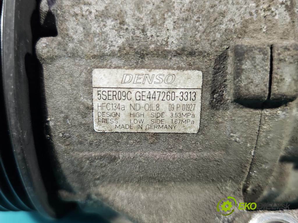 Toyota Auris I 2006-2013 1.3 16V 99 HP manual 73 kW 1329 cm3 5- Kompresor: klimatizácie 447260-3313 (Kompresor klimatizácie)