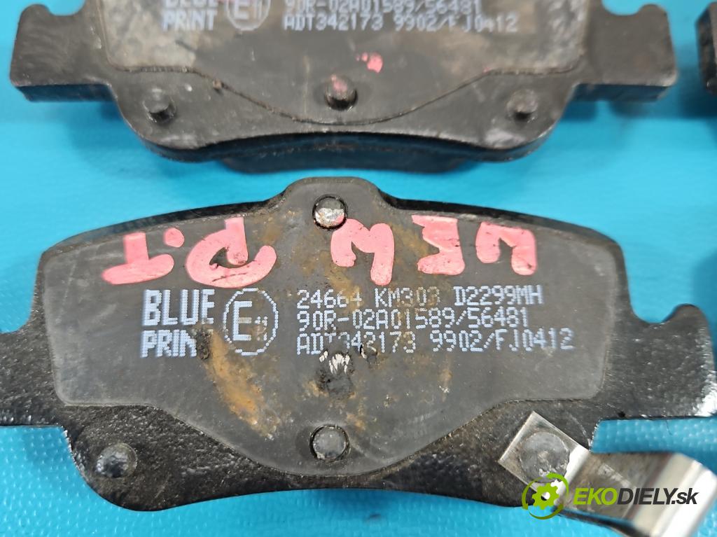 Toyota Auris I 2006-2013 1.3 16V 99 HP manual 73 kW 1329 cm3 5- Štíty: brzdové zadné