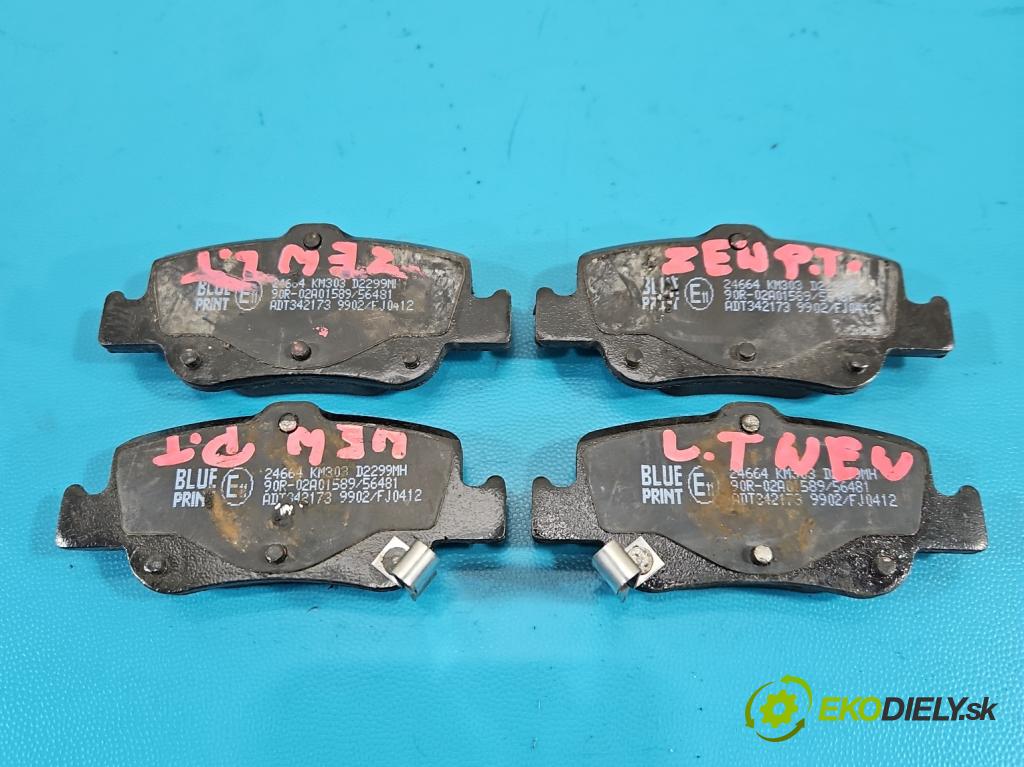 Toyota Auris I 2006-2013 1.3 16V 99 HP manual 73 kW 1329 cm3 5- Štíty: brzdové zadné