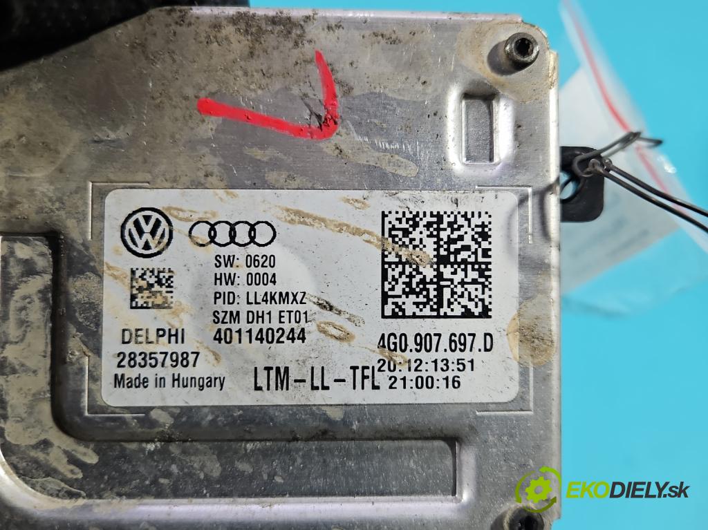 Skoda Octavia III 2013- 2.0 tdi 150 hp manual 110 kW 1968 cm3 5- měnič xenon 4G0907697D (Řídící jednotka xenonu)