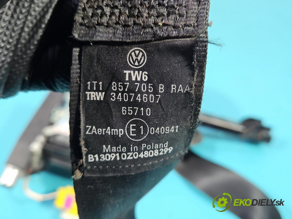 Vw Touran I 2003-2015 1.6 tdi 105 HP manual 77 kW 1599 cm3 5- pas bezpečnosť: predné ľavý 1T1857705B