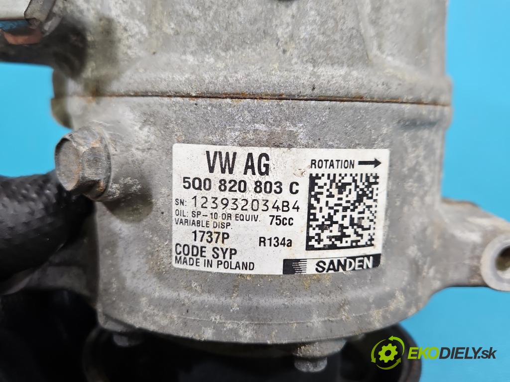 Audi A3 8V 2013-2020 1.8 TFSI 179KM automatic 132 kW 1798 cm3 4- Kompresor: klimatizácie 5Q0820803C (Kompresor klimatizácie)