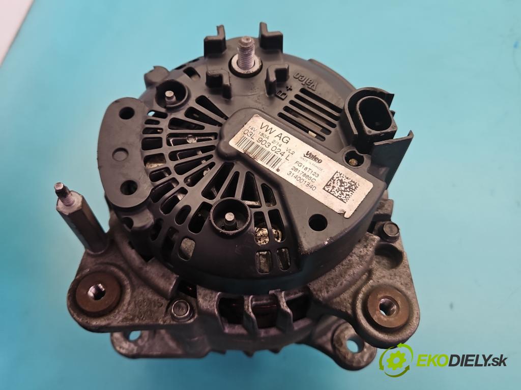 Skoda Octavia III 2013- 2.0 tdi 150 HP manual 110 kW 1968 cm3 5- Alternator 03L903024L (Alternátor)