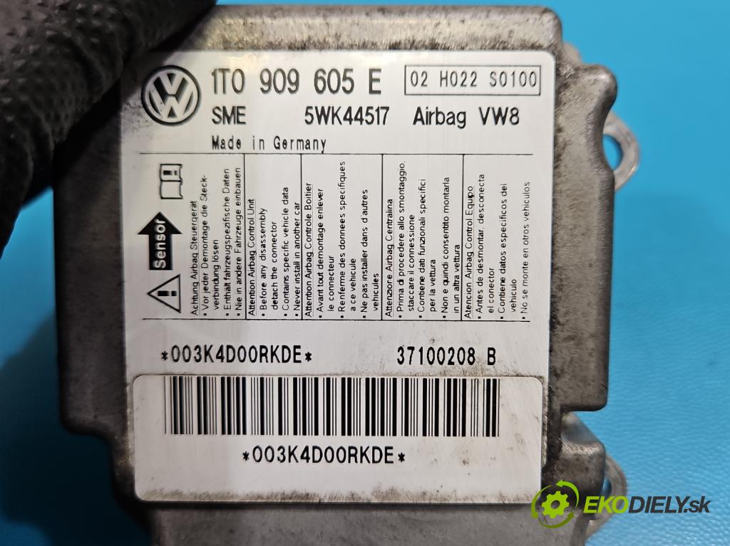 Vw Touran I 2003-2015 1.6 tdi 105 hp manual 77 kW 1599 cm3 5- řídící jednotka polštáře: 5WK44517