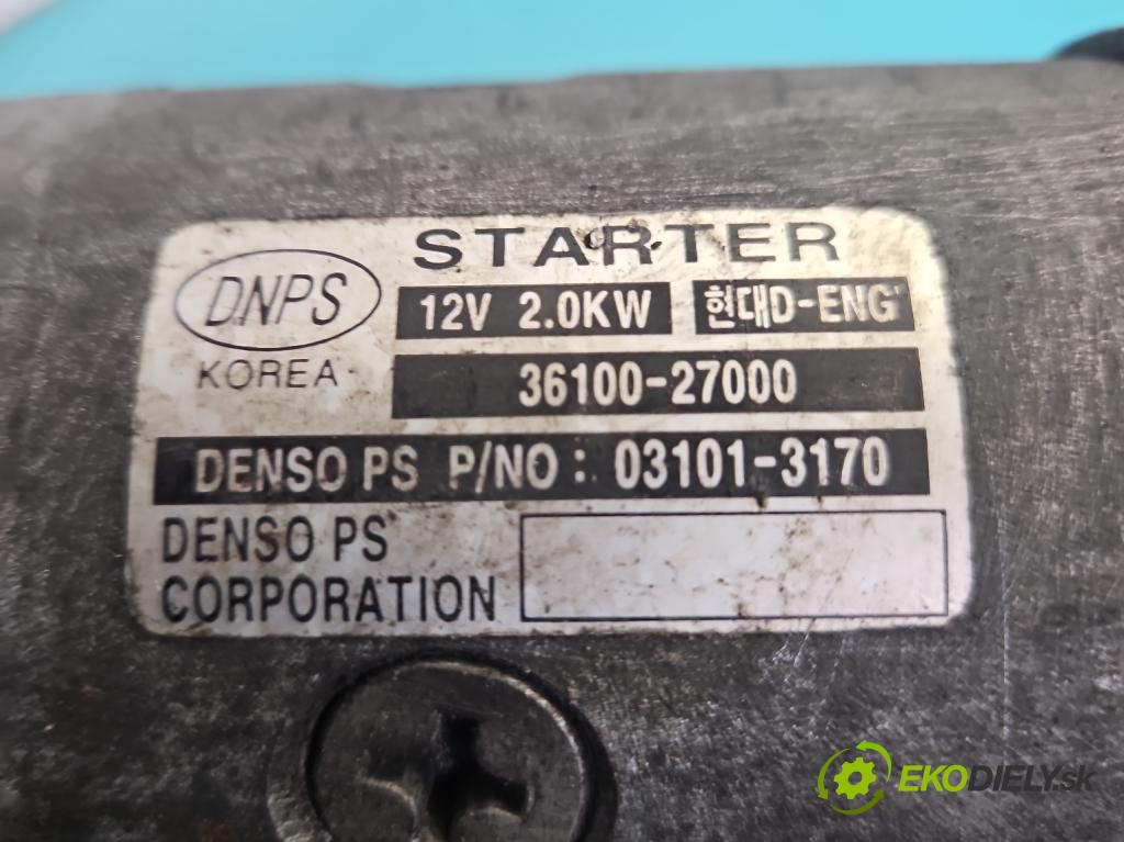 Kia Cerato 2004-2008 2.0 crdi 113 HP manual 83 kW 1991 cm3 5- štartér 36100-27000 (Štartér)