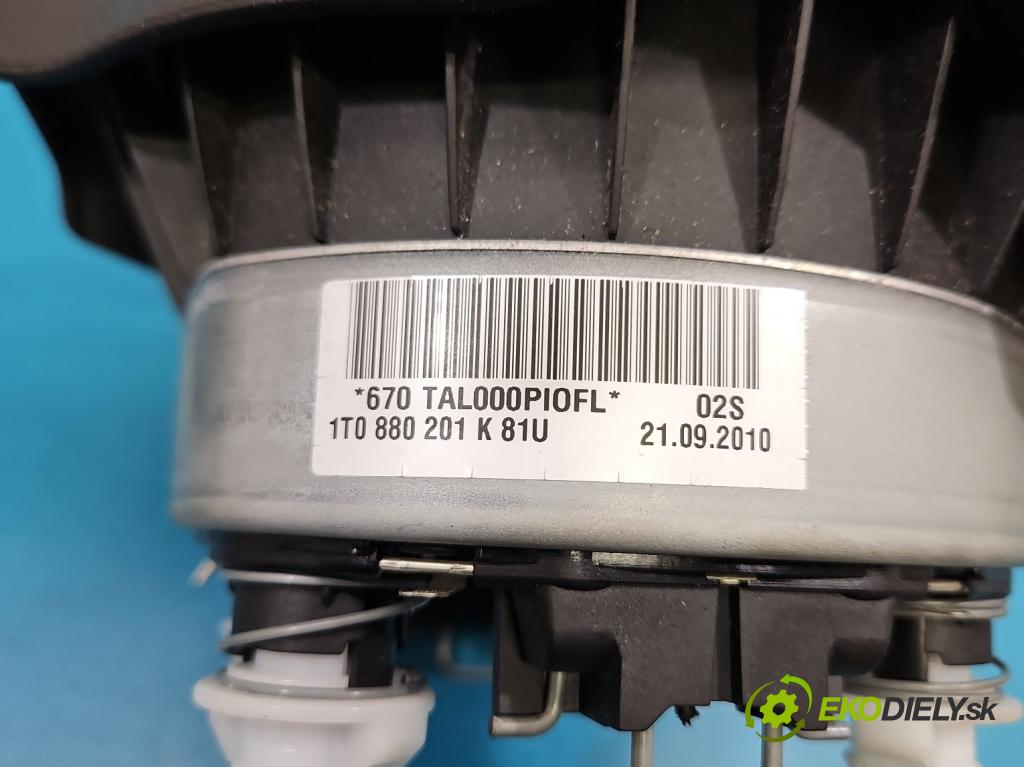 Vw Touran I 2003-2015 1.6 tdi 105 HP manual 77 kW 1599 cm3 5- airbag vzduch: Řidiči: 1T0880201K (Airbag)