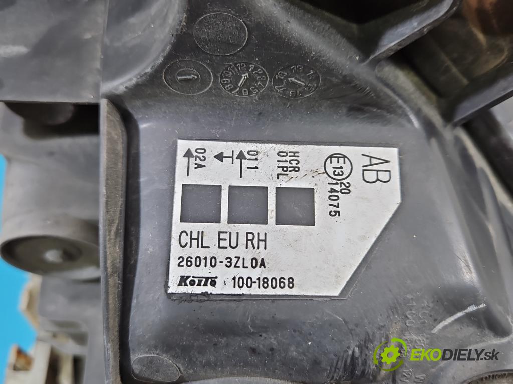 Nissan Pulsar 1.2 T 116 HP manual 85 kW 1197 cm3 5- Reflektor: pravý 26010-3ZL0A (Svetlo predné pravé)