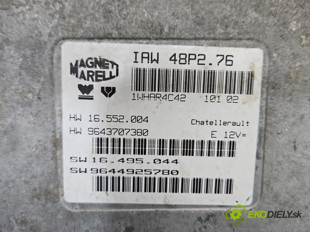 Peugeot 206 1.1 8V 60 HP manual 44 kW 1124 cm3 5- riadiaca jednotka motora IAW 48P2.76