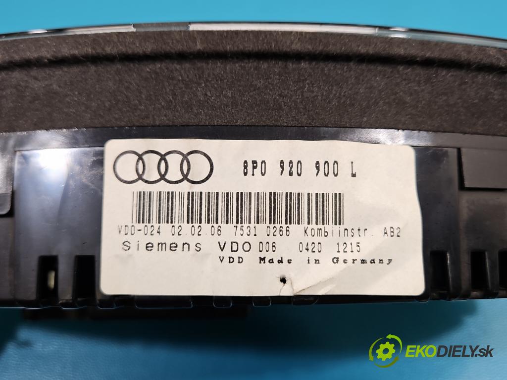 Audi A3 8P 2003-2012 1.9 tdi 105 HP manual 77 kW 1896 cm3 3- prístrojovka/ budíky 8P0920900L (Prístrojová doska)