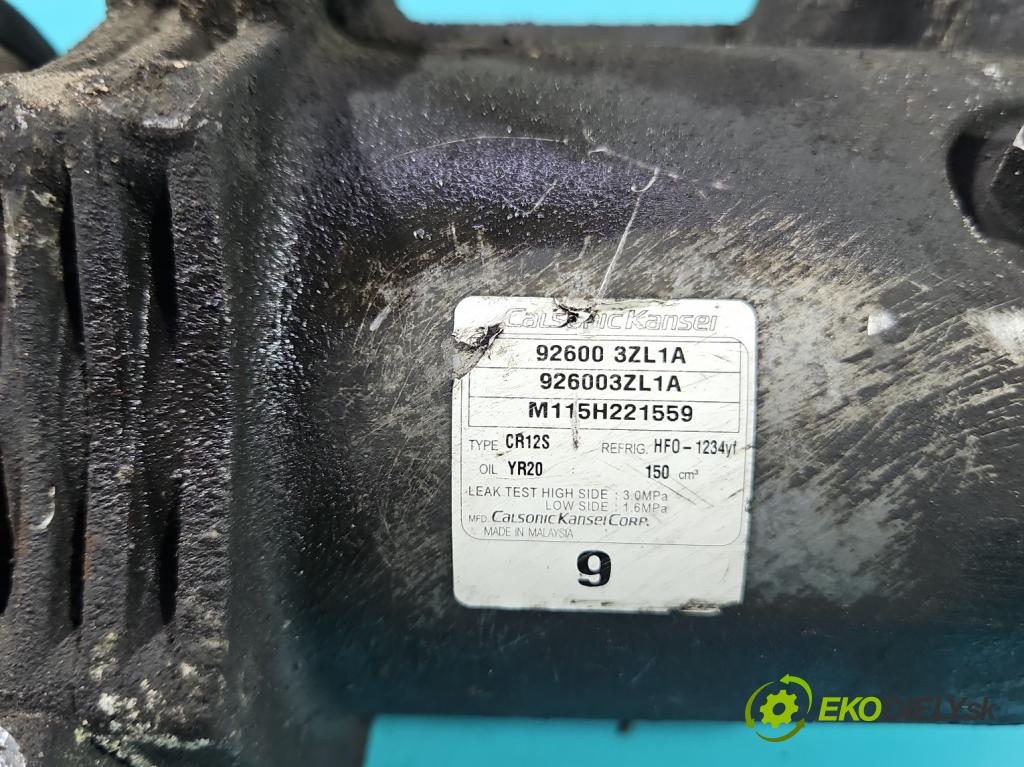 Nissan Pulsar 1.2 T 116 HP manual 85 kW 1197 cm3 5- Kompresor: klimatizácie 926003ZL1A (Kompresor klimatizácie)