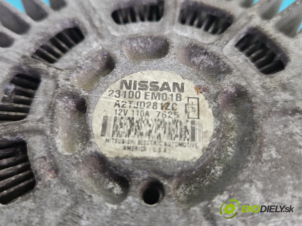 Nissan Tiida 1.8 16V 125 HP automatic 92 kW 1798 cm3 5- Alternator 2310EM01B (Alternátor)