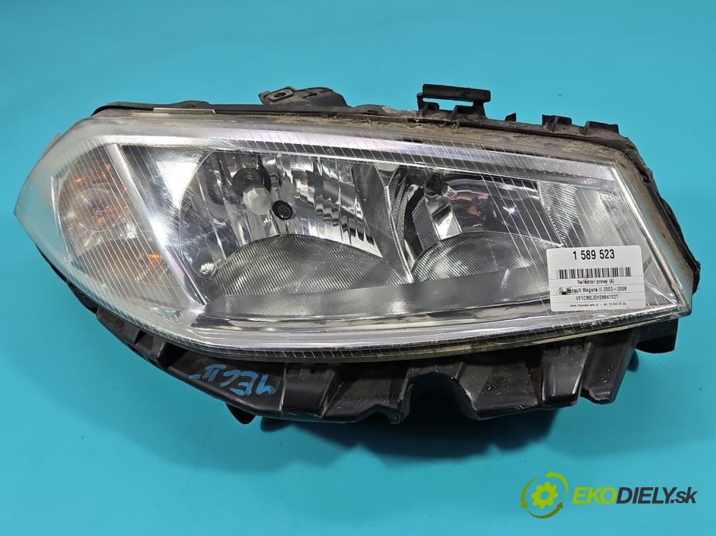 Renault Megane II 2003-2008 1.6 16V 113 HP manual 83 kW 1598 cm3 3- Reflektor: pravý  (Svetlo predné pravé)