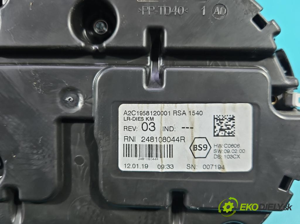 Renault Megane IV 2016-2024 1.5 dci 116 HP manual 85 kW 1461 cm3 5- prístrojovka/ budíky 248108044R (Prístrojová doska)