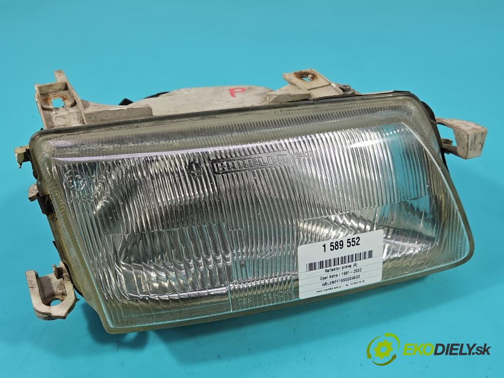 Opel Astra I 1991-2002 1.6 8V 75 HP manual 55 kW 1598 cm3 4- Reflektor: pravý  (Svetlo predné pravé)