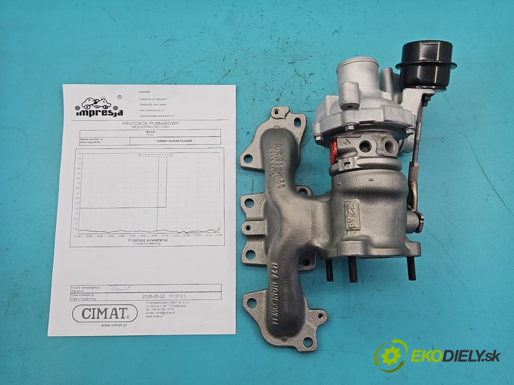 Nissan Pulsar 1.2 T 116 hp manual 85 kW 1197 cm3 5- Turbodmychadlo repasováno 821042-10