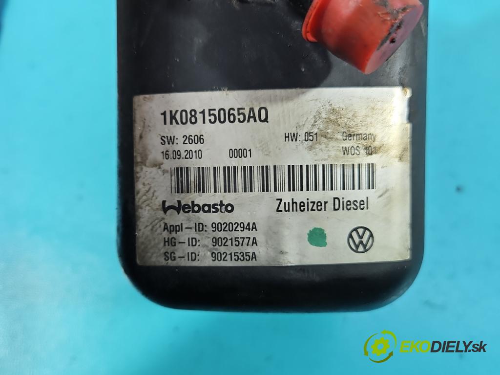 Vw Touran I 2003-2015 1.6 tdi 105 HP manual 77 kW 1599 cm3 5- Webasto 1K0815065AQ (Webasto (nezávislé kúrenie))
