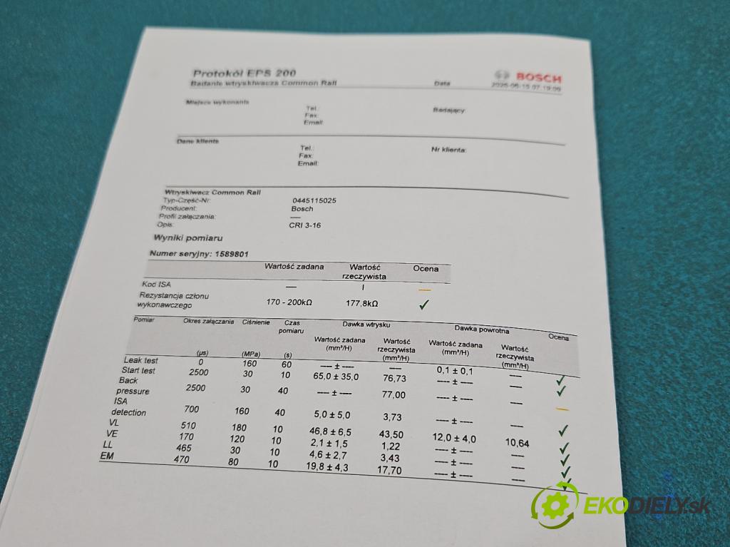 Citroen C-Crosser 2007-2012 2.2 hdi 156 HP manual 115 kW 2179 cm3 5- vstrek diesel: 0445115025