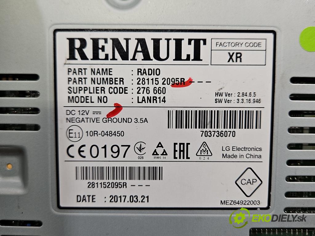 Renault Kadjar 2015-2022 1.2 131 hp automatic 96 kW 1197 cm3 5- Radio továrna: 28115-2095R