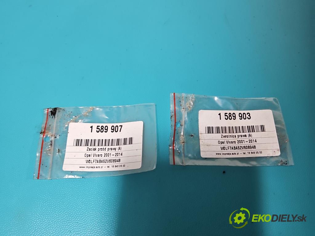 Opel Vivaro 2001-2014 1.9 cdti 82 HP manual 60 kW 1870 cm3 5- brzdič predné pravý (Kľučka dverí ostatné)