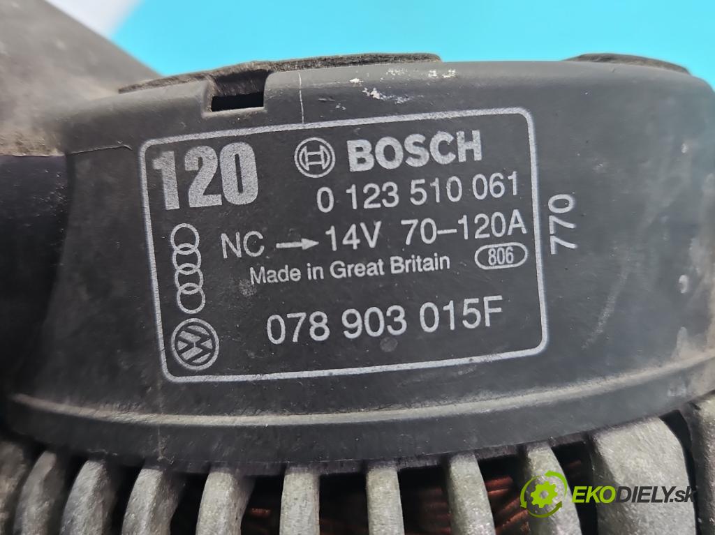 Audi A6 C5 1997-2004 2.4 V6 165 HP manual 121 kW 2393 cm3 4- Alternator 078903015F (Alternátor)
