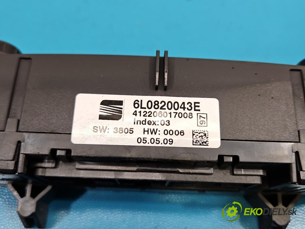 Seat Ibiza III 6L 2002-2008 1.4 16V 86 HP manual 63 kW 1390 cm3 5- panel kúrenia 6L0820043E