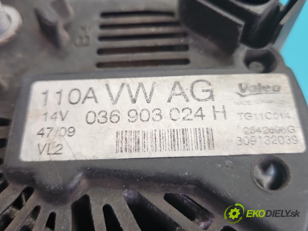 Vw Golf plus 1.4 16V 80 HP manual 59 kW 1390 cm3 5- Alternator 036903024H (Alternátor)