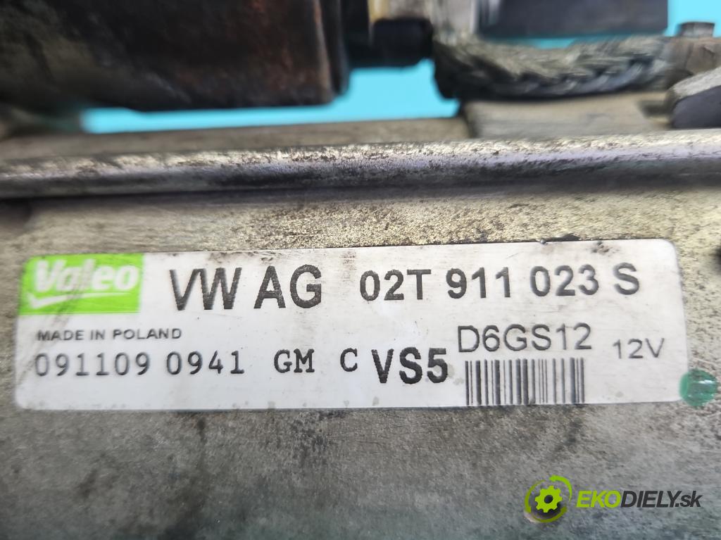 Vw Golf plus 1.4 16V 80 hp manual 59 kW 1390 cm3 5- startér: 02T911023S (Startér)