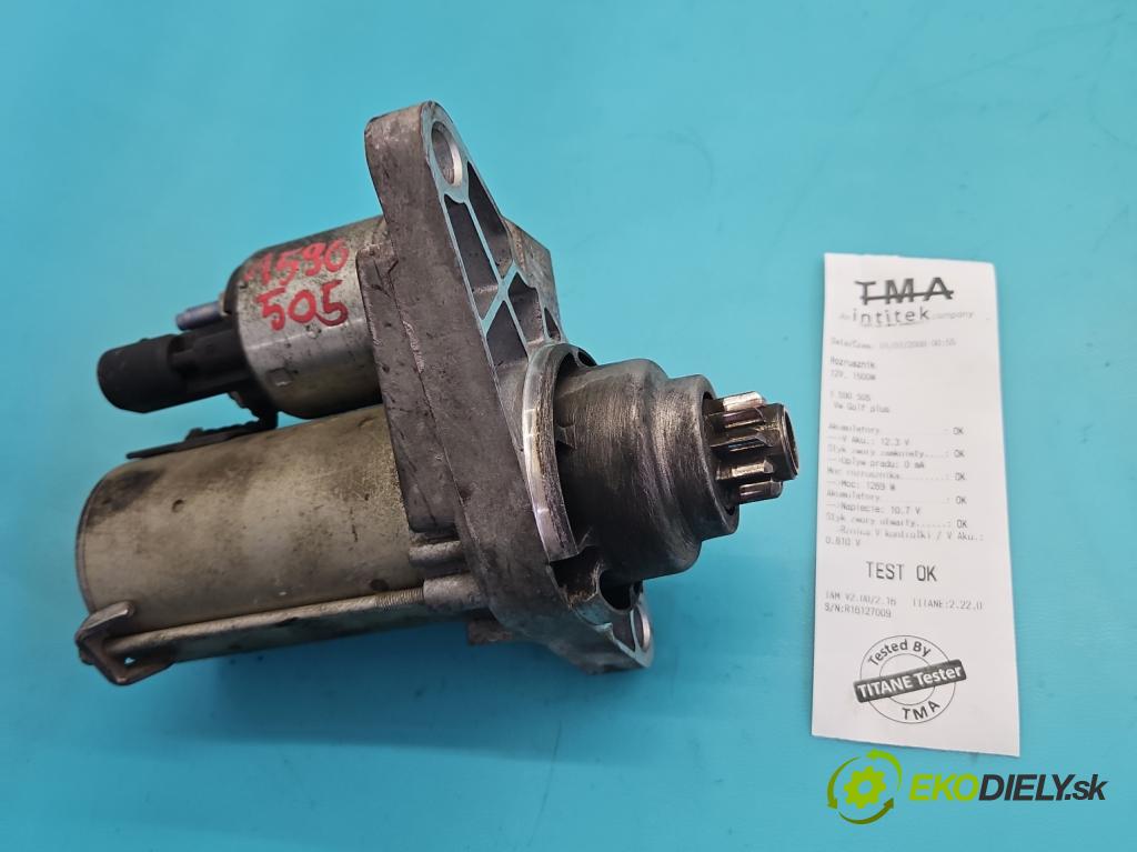 Vw Golf plus 1.4 16V 80 HP manual 59 kW 1390 cm3 5- štartér 02T911023S (Štartér)