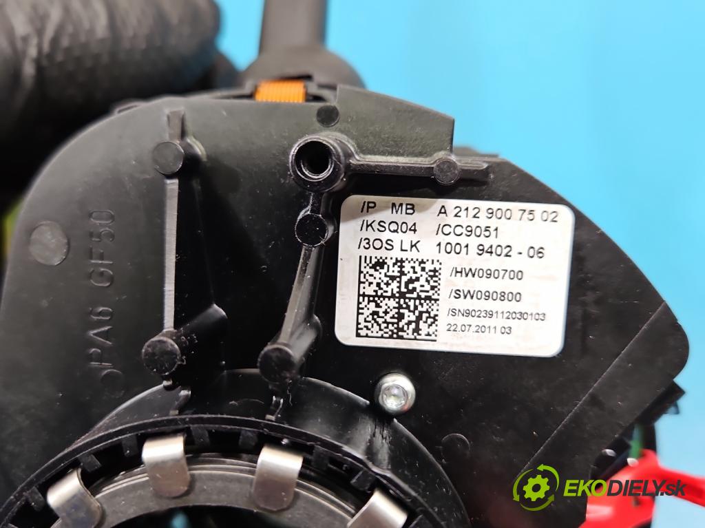 Mercedes E W212 2009-2016 2.2 CDI 136 HP automatic 100 kW 2143 cm3 4- prepínač komplex: A2129007502 (Prepínacie páčky pod volantom)