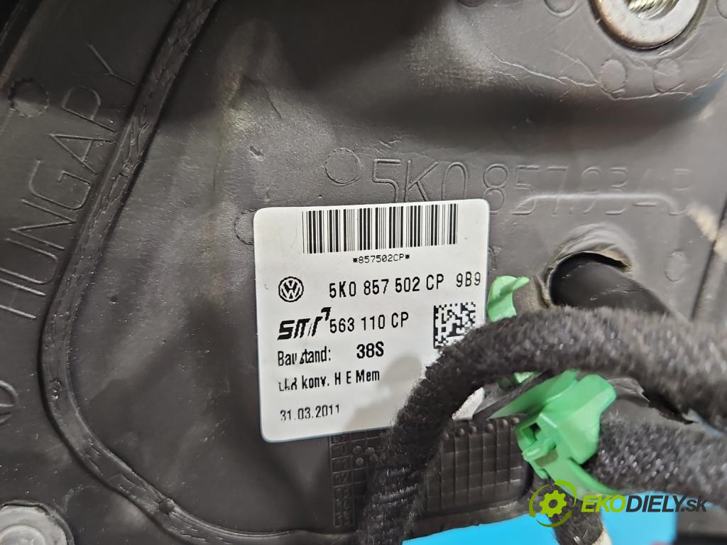 Vw Golf VI 2008-2013 1.2 TSI 105 HP manual 77 kW 1197 cm3 5- zrkadlo pravé 5K0857502CP (Kľučka dverí ostatné)