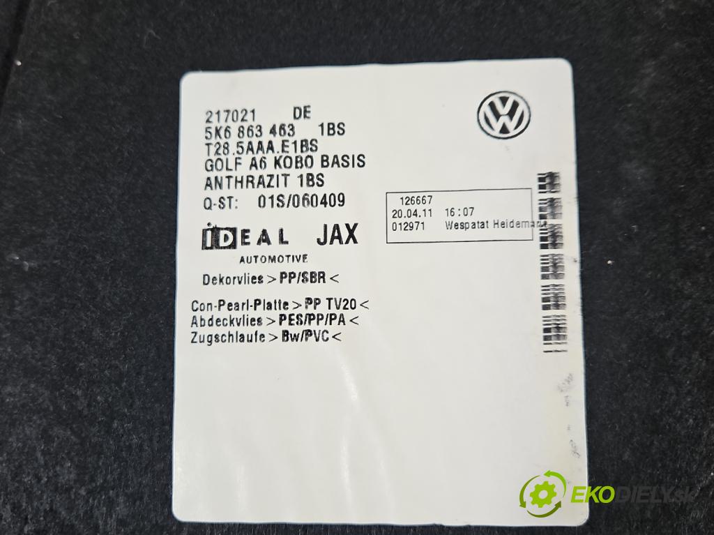 Vw Golf VI 2008-2013 1.2 TSI 105 HP manual 77 kW 1197 cm3 5- koberec do auta kufra: 5K6863463