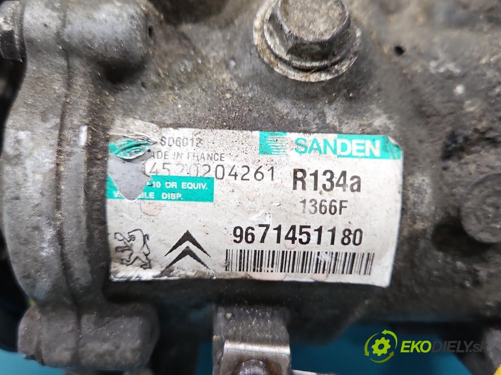 Citroen DS4 2011-2015 2.0 hdi RH02 163 HP manual 120 kW 1997 cm3 5- Kompresor: klimatizácie 9671451180 (Kompresor klimatizácie)