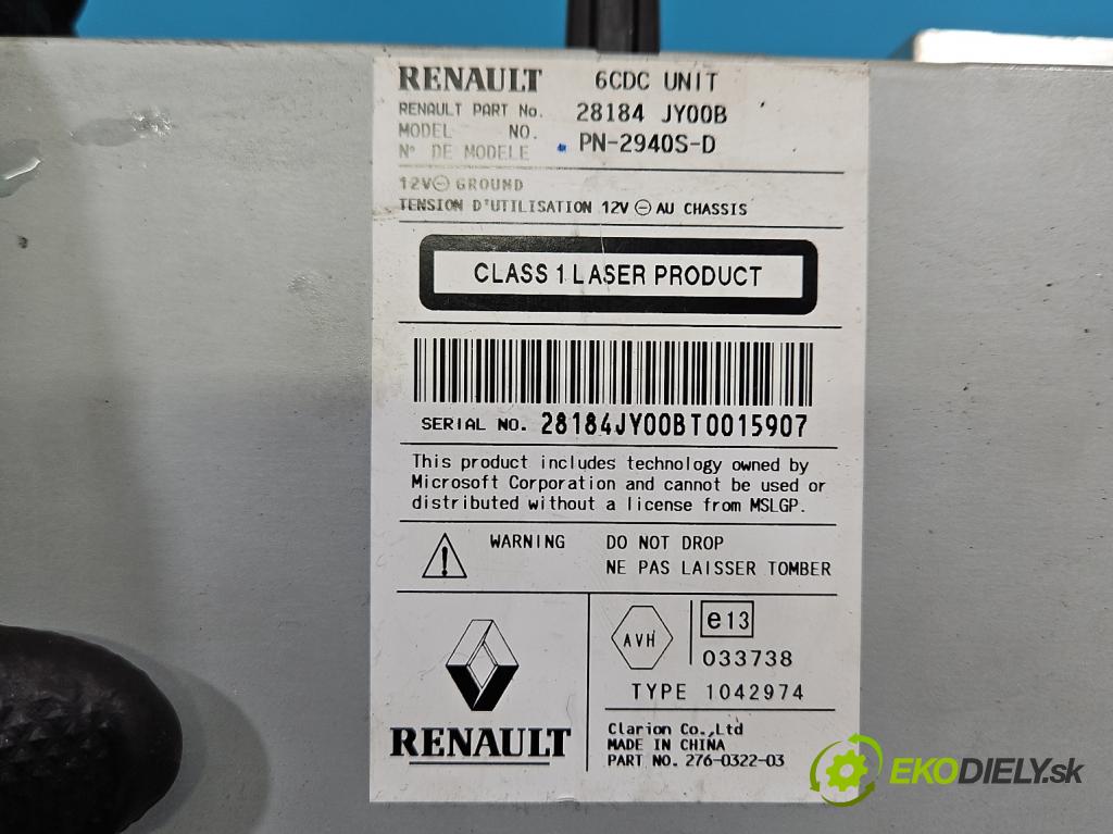 Renault Koleos I 2008-2016 2.0 dci 173KM manual 127 kW 1995 cm3 5- Radio originál 28184-JY00B