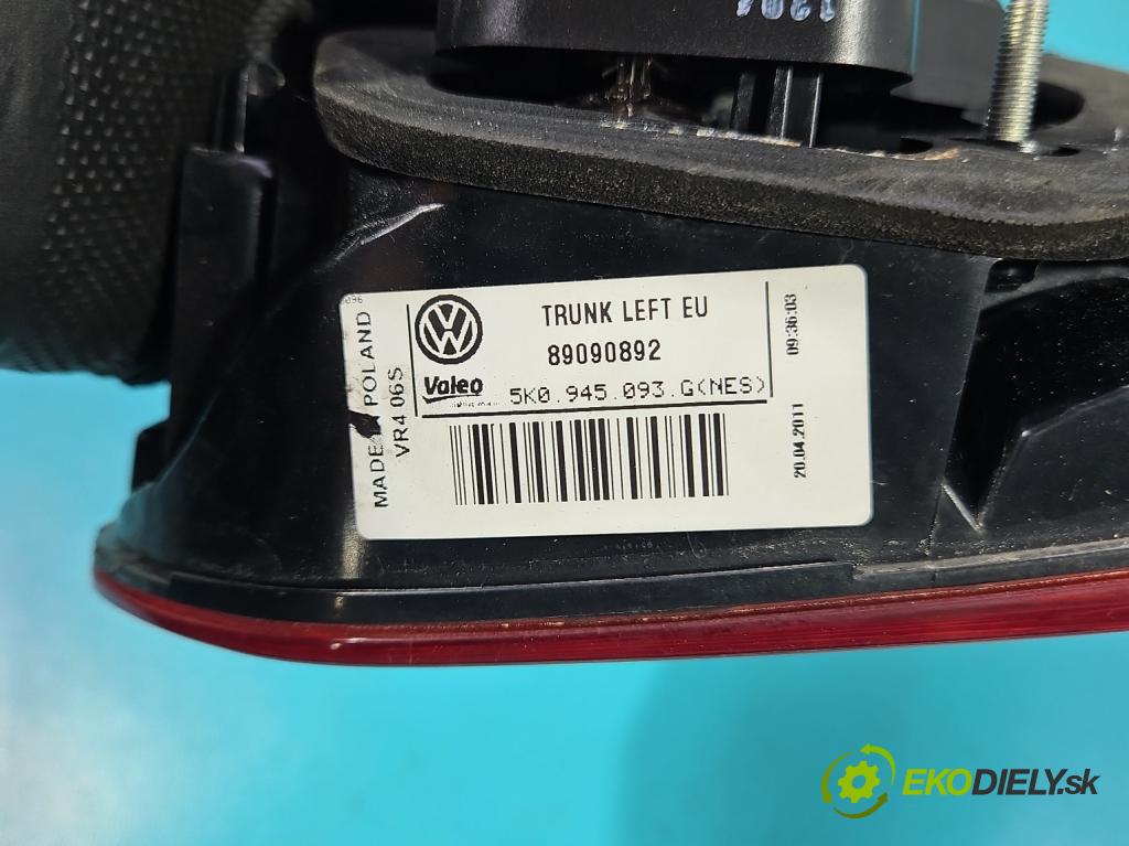 Vw Golf VI 2008-2013 1.2 TSI 105 hp manual 77 kW 1197 cm3 5- světlo zadní levé kufrových dveří 5K0945093G