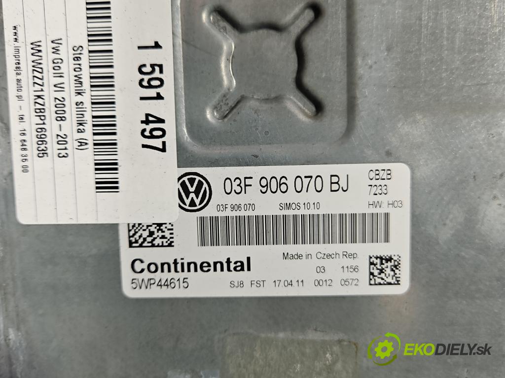 Vw Golf VI 2008-2013 1.2 TSI 105 HP manual 77 kW 1197 cm3 5- riadiaca jednotka motora 03F906070BJ