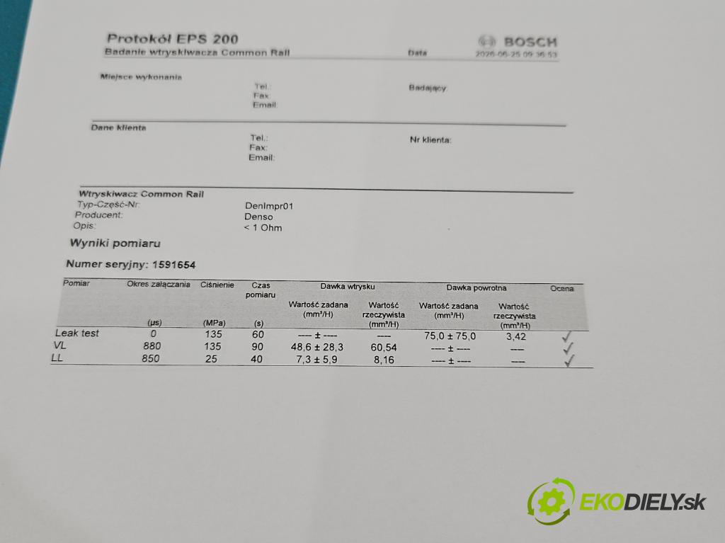 Opel Zafira B 2005-2014 1.7 cdti 110 HP manual 81 kW 1686 cm3 5- vstrek diesel: 8-97376270-3
