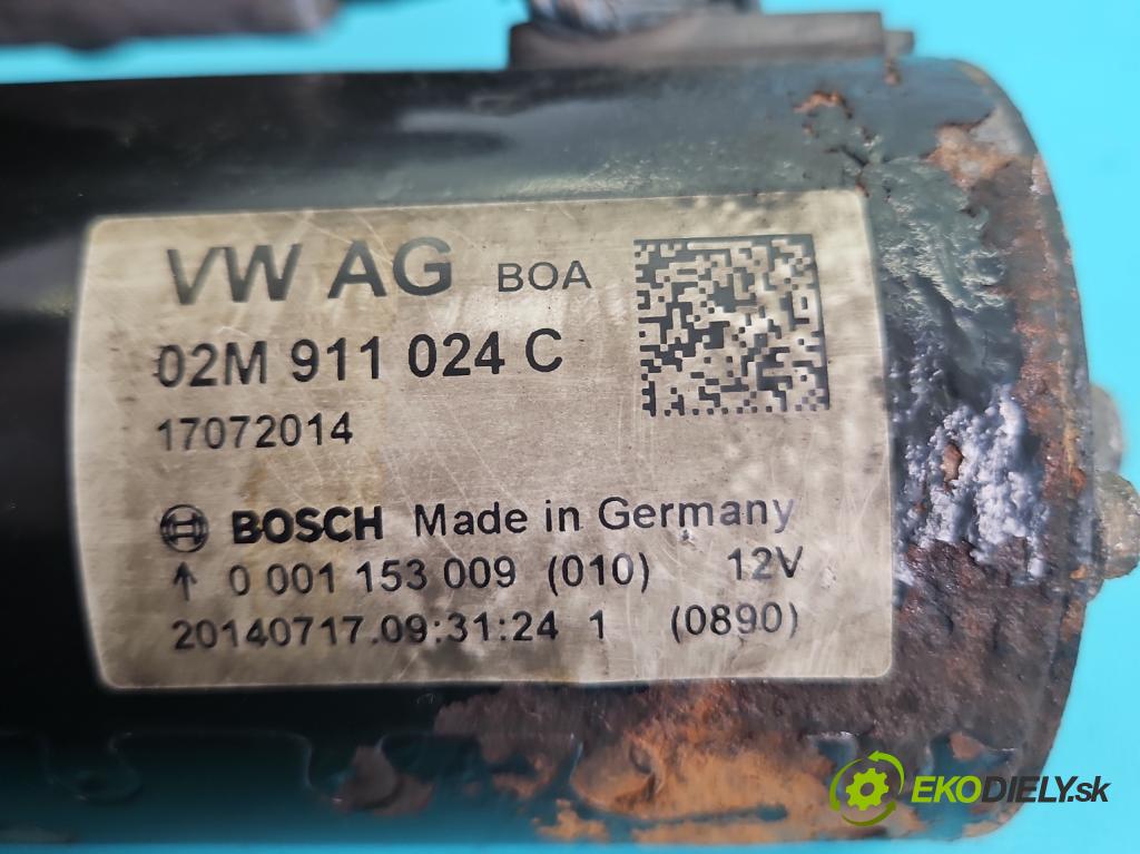 Vw Caddy III 2K 2003-2020 2.0 tdi 140 HP manual 103 kW 1968 cm3 5- štartér 02M911024C (Štartér)