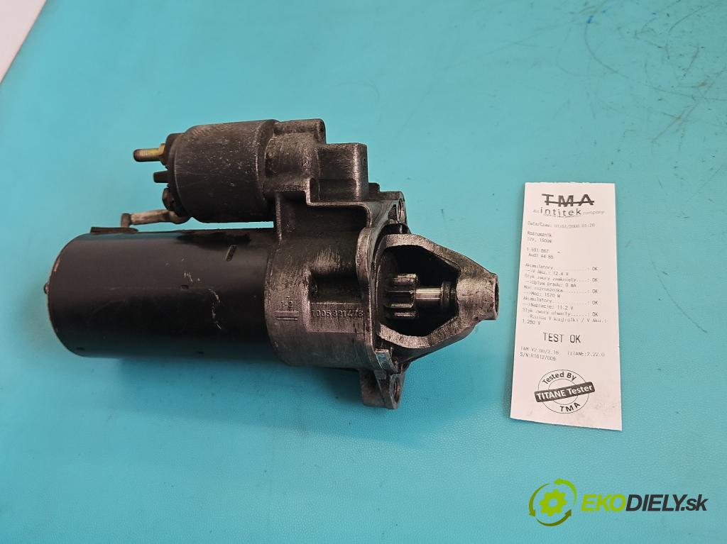 Audi A4 B5 1994-2001 1.9 tdi 90 hp manual 66 kW 1896 cm3 4- startér: 068911024C (Startér)