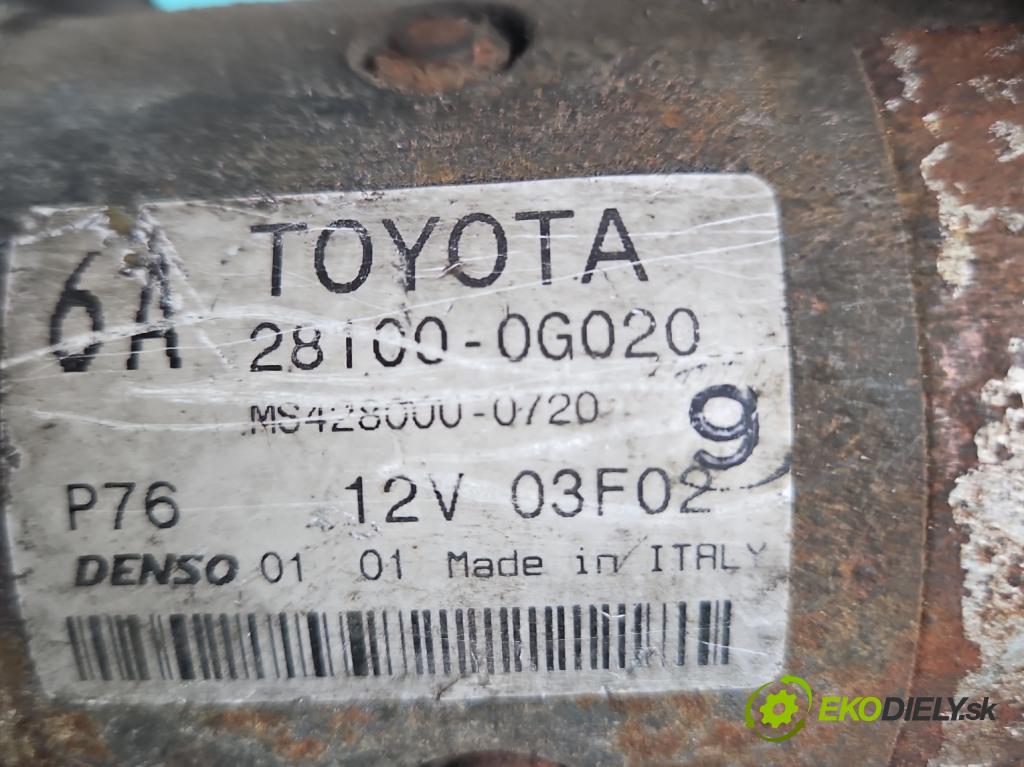 Toyota Avensis II T25 2003-2008 2.0 D4D 116 HP manual 85 kW 1995 cm3 5- štartér 28100-0G020 (Štartér)