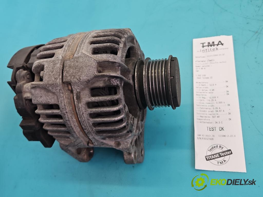 Seat Toledo II 1998-2004 1.9 tdi 110 hp manual 81 kW 1896 cm3 4- Alternator 038903023L (Alternátor)