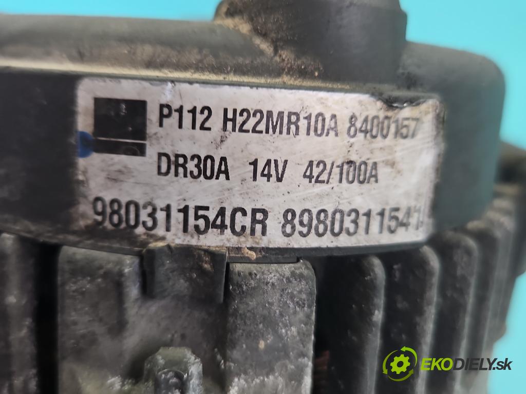 Opel Zafira B 2005-2014 1.7 cdti 110 HP manual 81 kW 1686 cm3 5- Alternator 98031154CR (Alternátor)